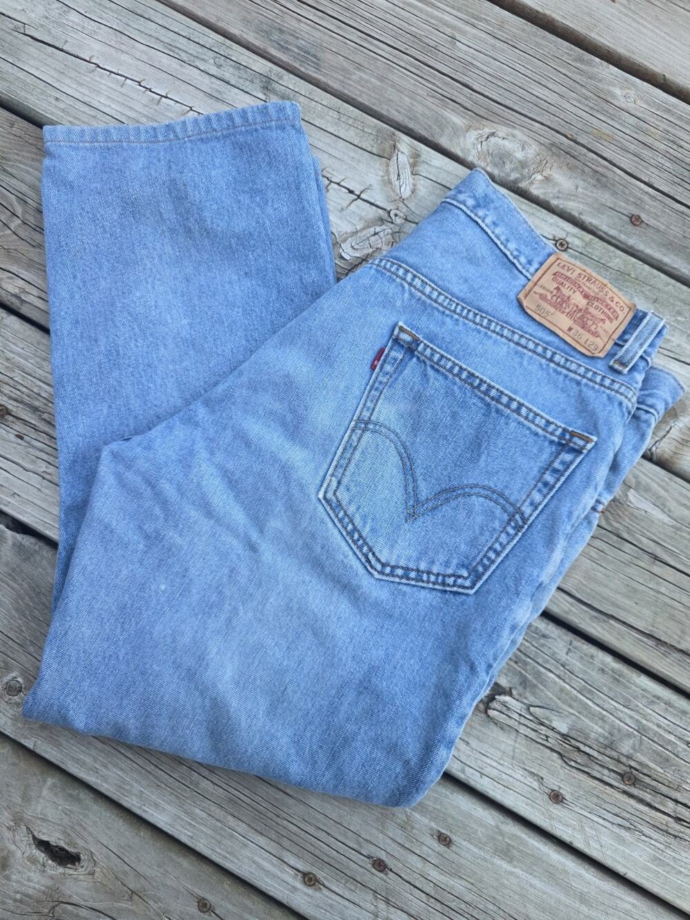 Vintage Levi's 505 Regular Fit Men's Jeans 36x29 Medium Stonewash VTG